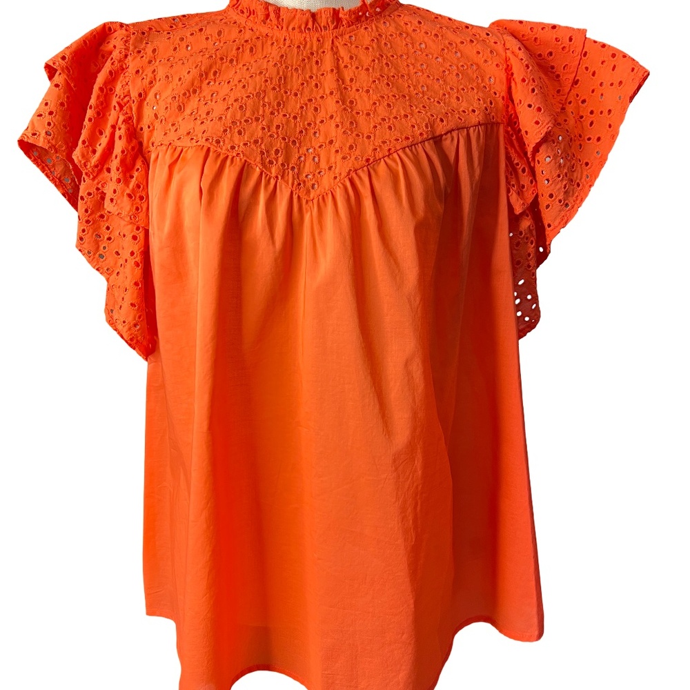 #A033 A New Day Orange Blouse - Size XXL - Picture 4 of 12